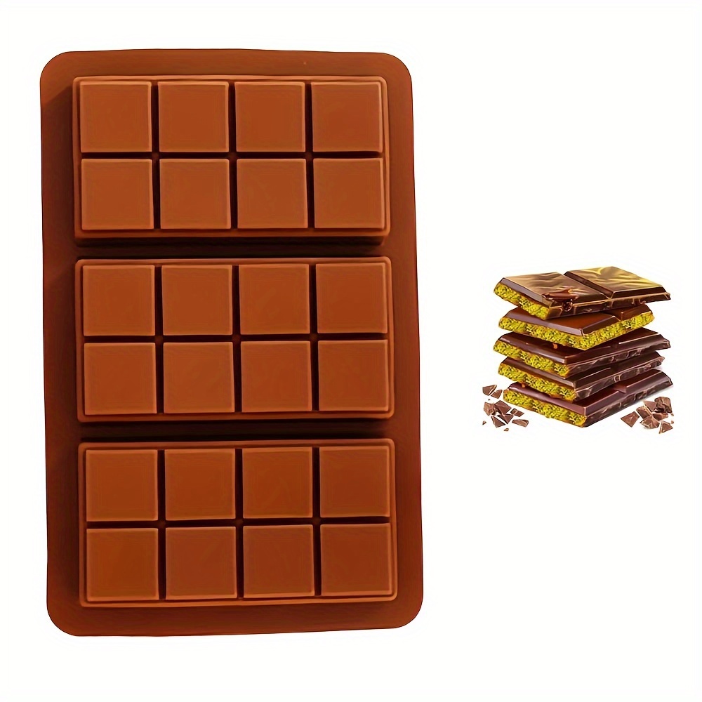 

1/2pcs Square Chocolate Mold Set, 8/24-grids Detachable Silicone Chocolate , Bpa-free Food Grade, Reusable For Baking, Candy, Snacks - Ideal For Christmas, Thanksgiving, Valentine's, Day, Graduation