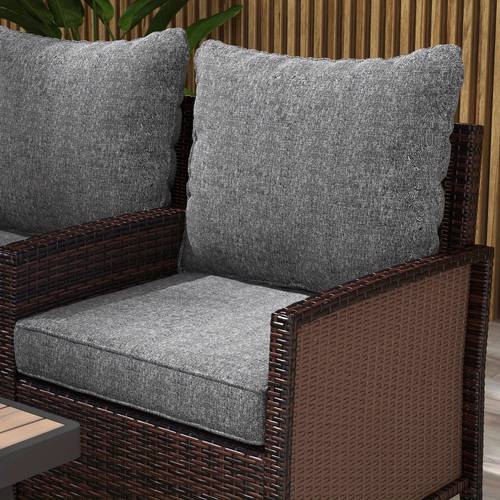 4piece patio chair cushion and back pillow set seat replacement patio cushions set for outdoor garden gray