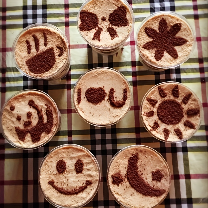 16pcs   stencil   safe plastic intricate latte cappuccino art molds with panda heart more designs for beautifully designed coffee cups coffee bar accessories details 7