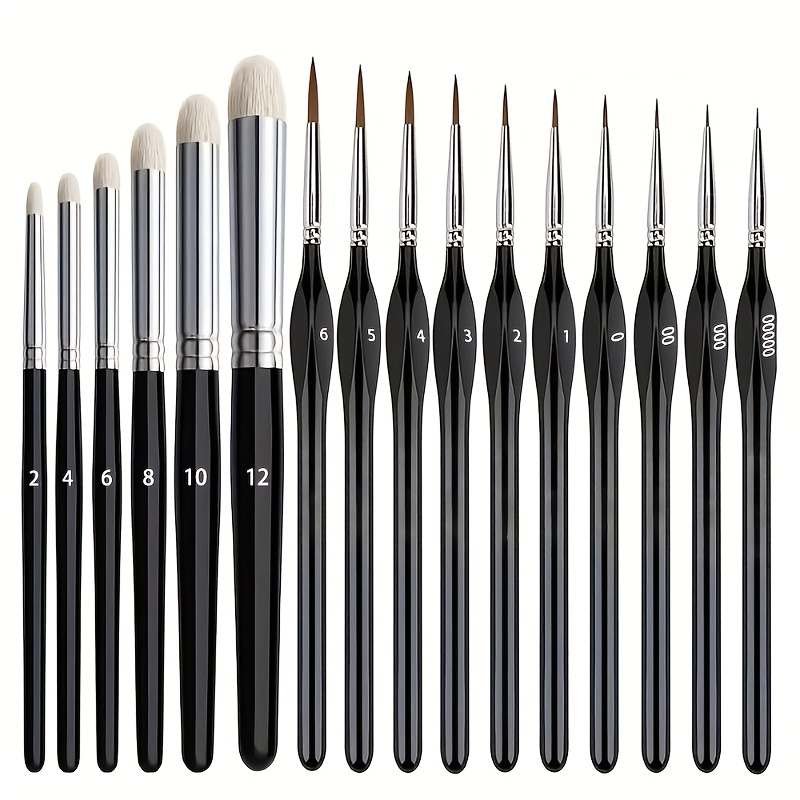 TEMU Miniature Painting Dry Brush Set, Paint Set, Small Acrylic Oil Paint Brushes, Detail Mini Painting Kit For Model Ceramics Art Painting For