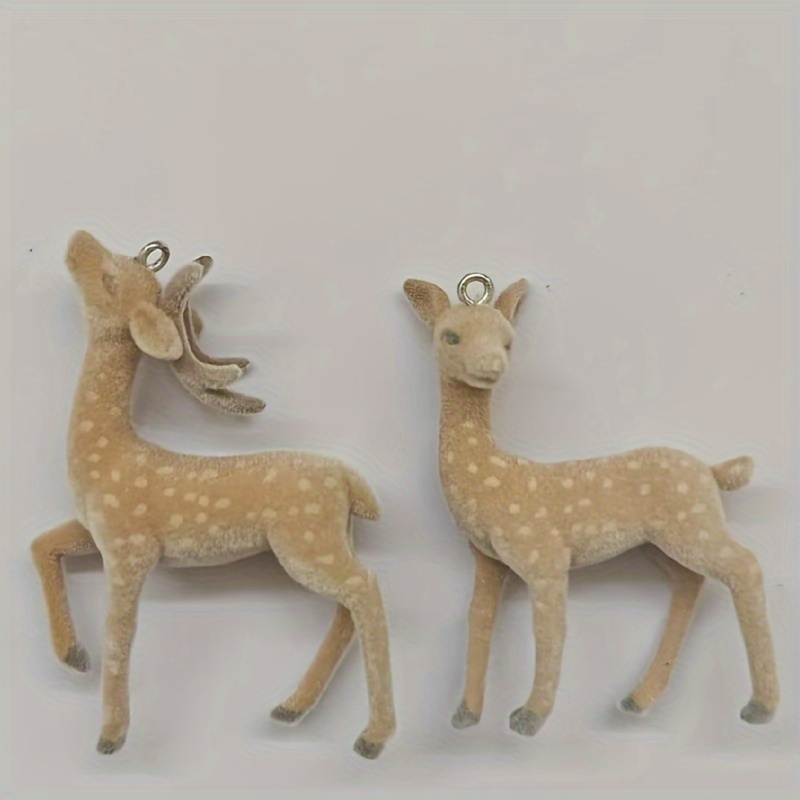 

2pcs Christmas Keychains - 3d Miniature Elk Pendants For , Phones & Car Mirrors | Table Decor & Accents