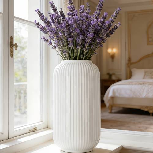 large floor standing fashionable white vase suitable for hallway aisle entryway and dining table decoration can hold artificial flowers for decorative use