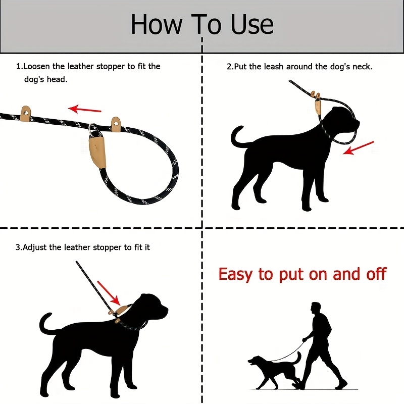 6ft durable nylon dog training leash slip control adjustable
