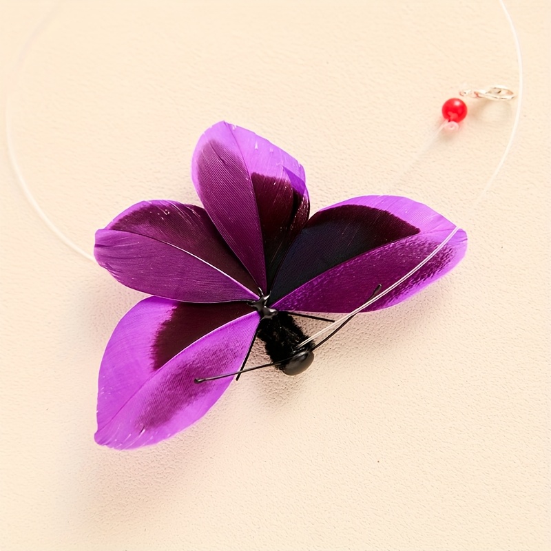 1pc Cat Teaser Wand Replacement Head, Pet Toy, Cat Toy, Simulation Butterfly Cat Teaser Wand Replacement Head