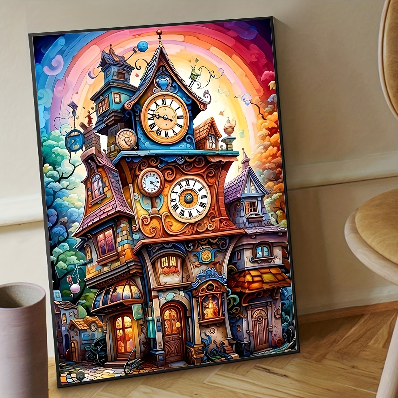 

1 Set, Clock Tower 5d Diamond Painting Kit - , Vibrant Building With , 11.8x15.7 Inches - Diy , Ideal Gift For Any Occasion,