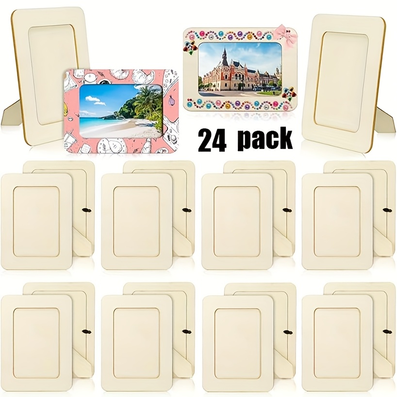 24 Wooden Photo Frames Measuring 6 Inches Each