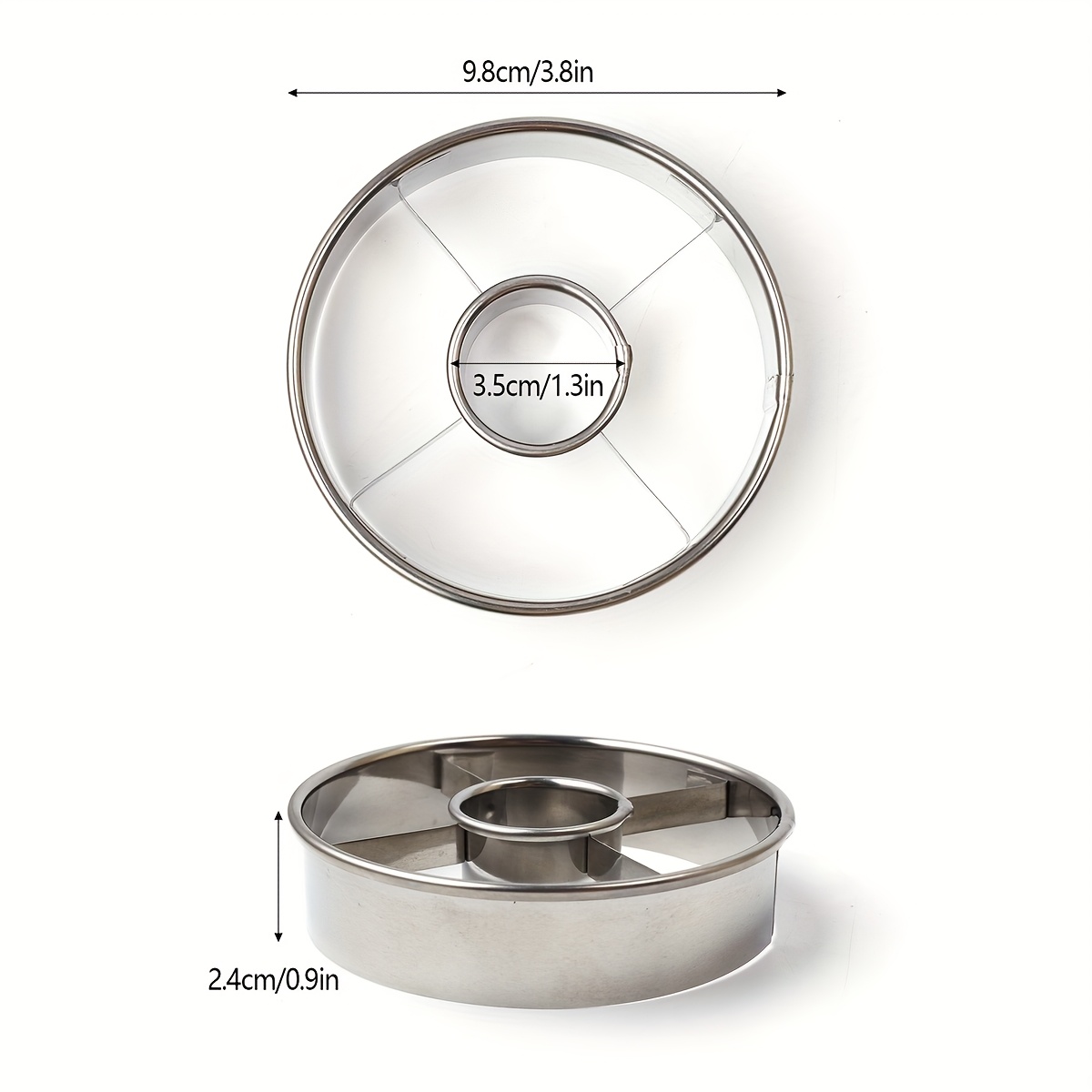 Image of 1pc Durable Stainless Steel Donut Mold And Cutter - Perfect For Homemade Donuts, Dough Cutting Molds, Baking Tools, Home Kitchen Accessories