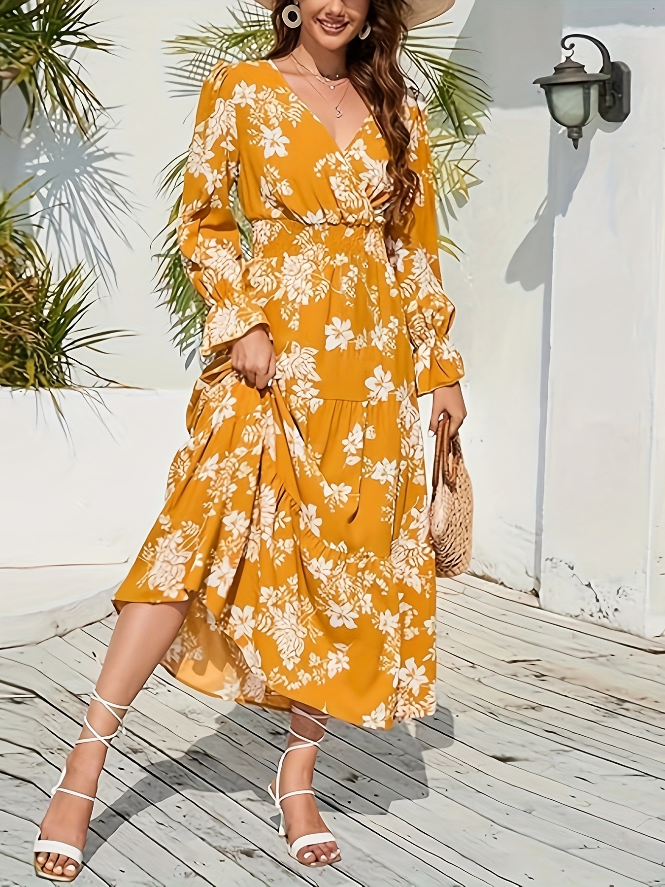 slim fit dress slacks Oriana Metallic Gold Foil Knit Maxi Dress main image 0