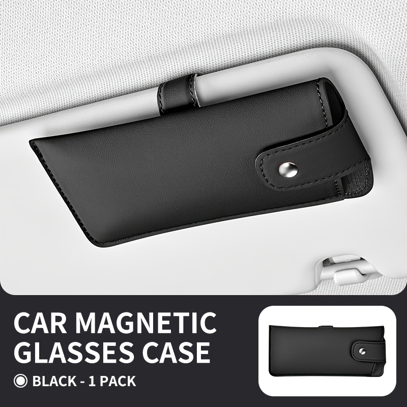 TEMU Car Eyeglass Case & Holder With Visor Clip- Bracket - Adjustable Side Eyewear Storage Box, Suitable For Vehicles, Compact Dashboard For Fashion
