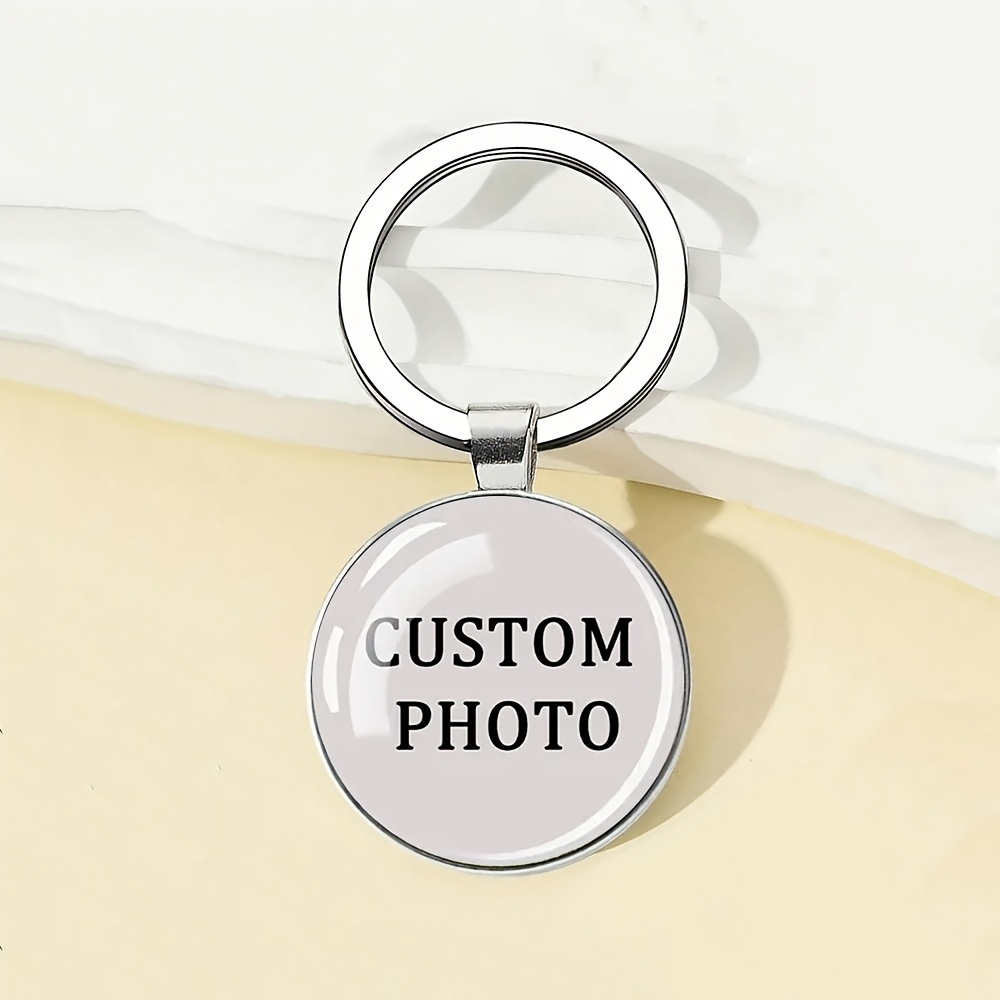 Image of Custom Time Gem Glass Keychain Suitable For Gifts, Bags, Key Hangers Customized With Family Photos, Pet Photos, Etc