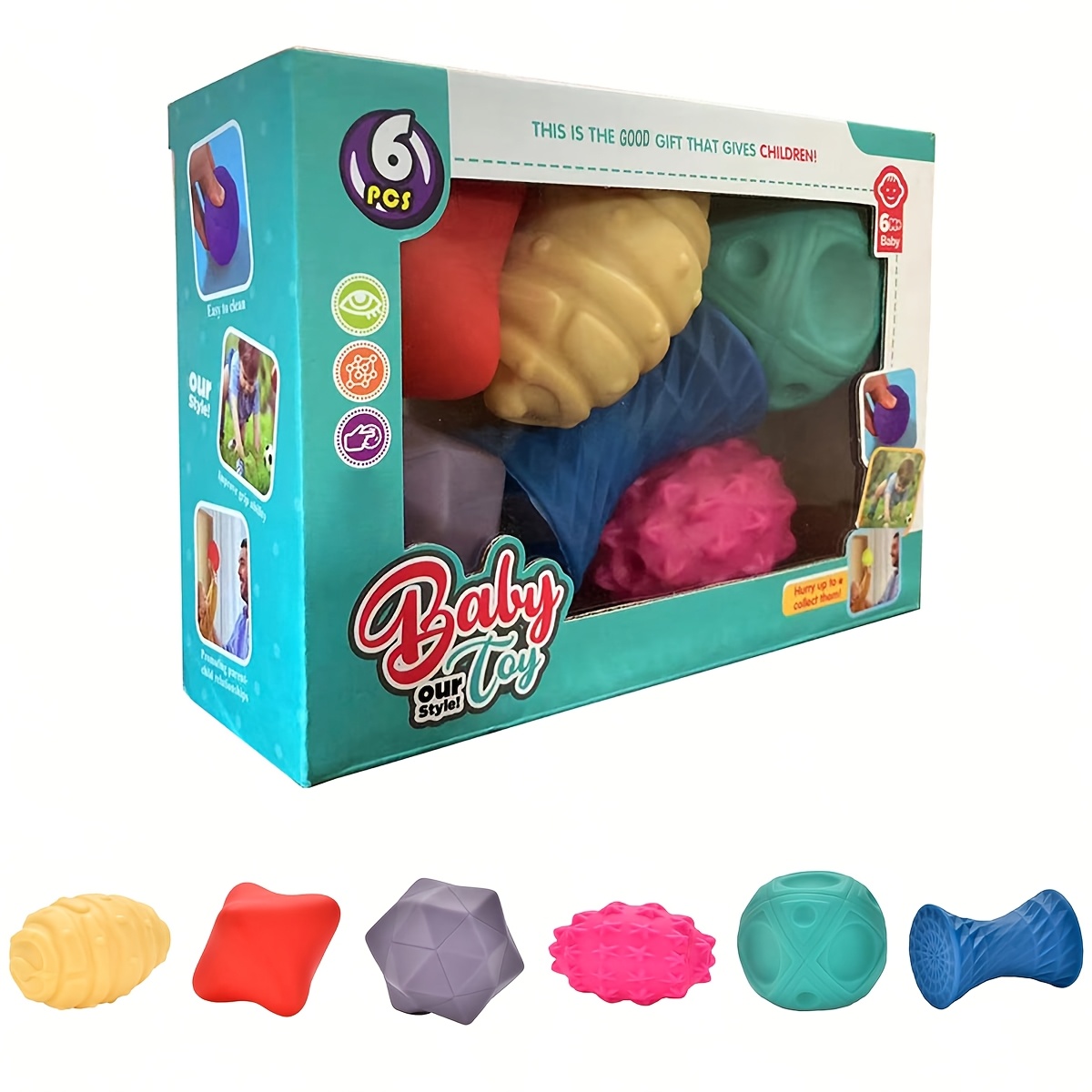 Image of Soft Texture Sensory Ball Set For - , Touch And Feel Play Toys Made Of Pvc - Ideal For Sensory Development, Perfect Gift For Birthdays, Halloween, And Christmas, Sensory Toy