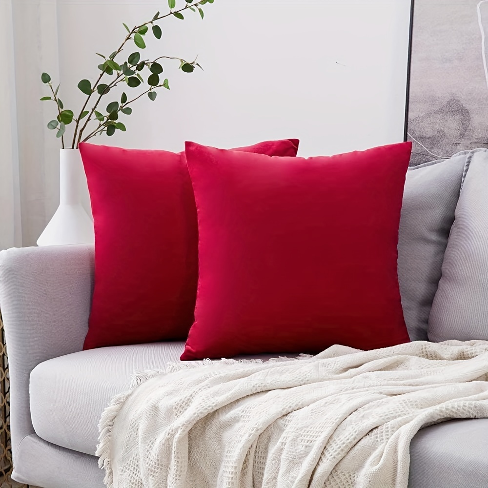 solid color pillow cover living room sofa car use large red Temu