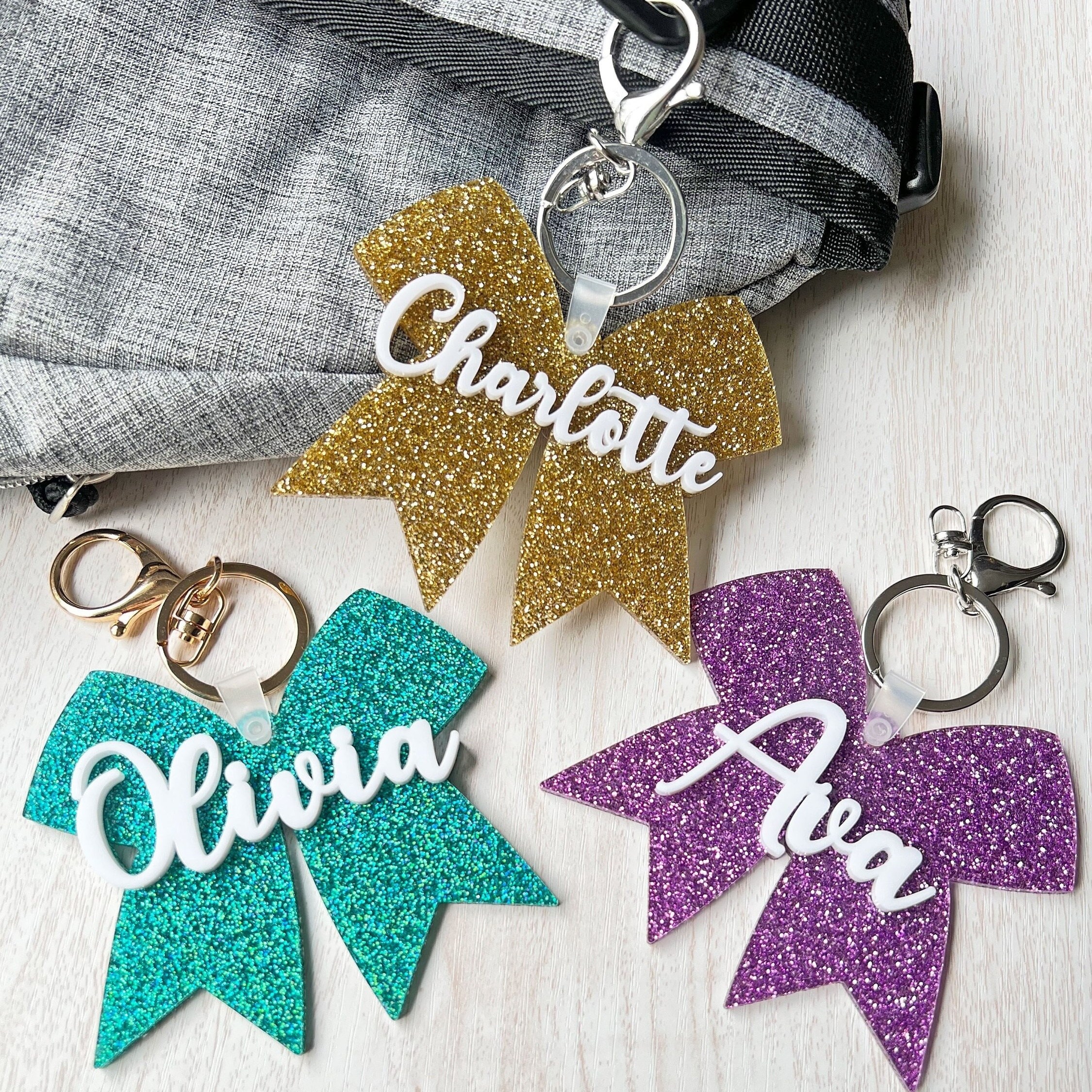 

Tag Bow Keychain For Women, For Decoration,