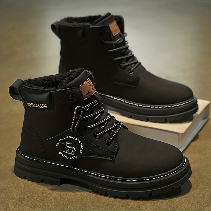 1 pair large size high   snow boots warm upper pvc sole heavy duty traction for   all terrain outdoor boots suitable for daily wear commuting and winter activities Product details 5
