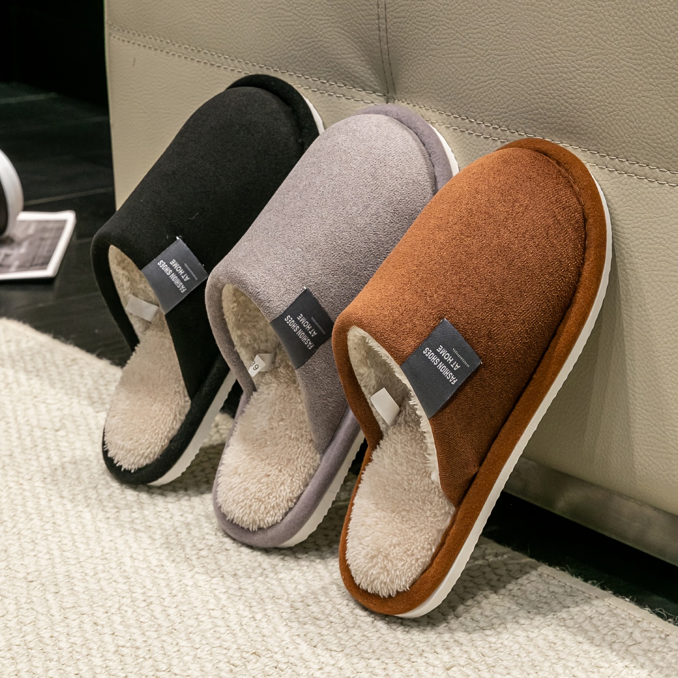 imagen del artículo Pantuflas de Felpa para Hombres y Mujeres - Suela Suave y Acolchada, Lavables a Máquina, Cálidas y Cómodas, Minimalistas Unisex para Uso en Todas las Estaciones (Sin Cuidados Complejos), Zapatos para Mujeres, Abrir en una nueva pestaña.