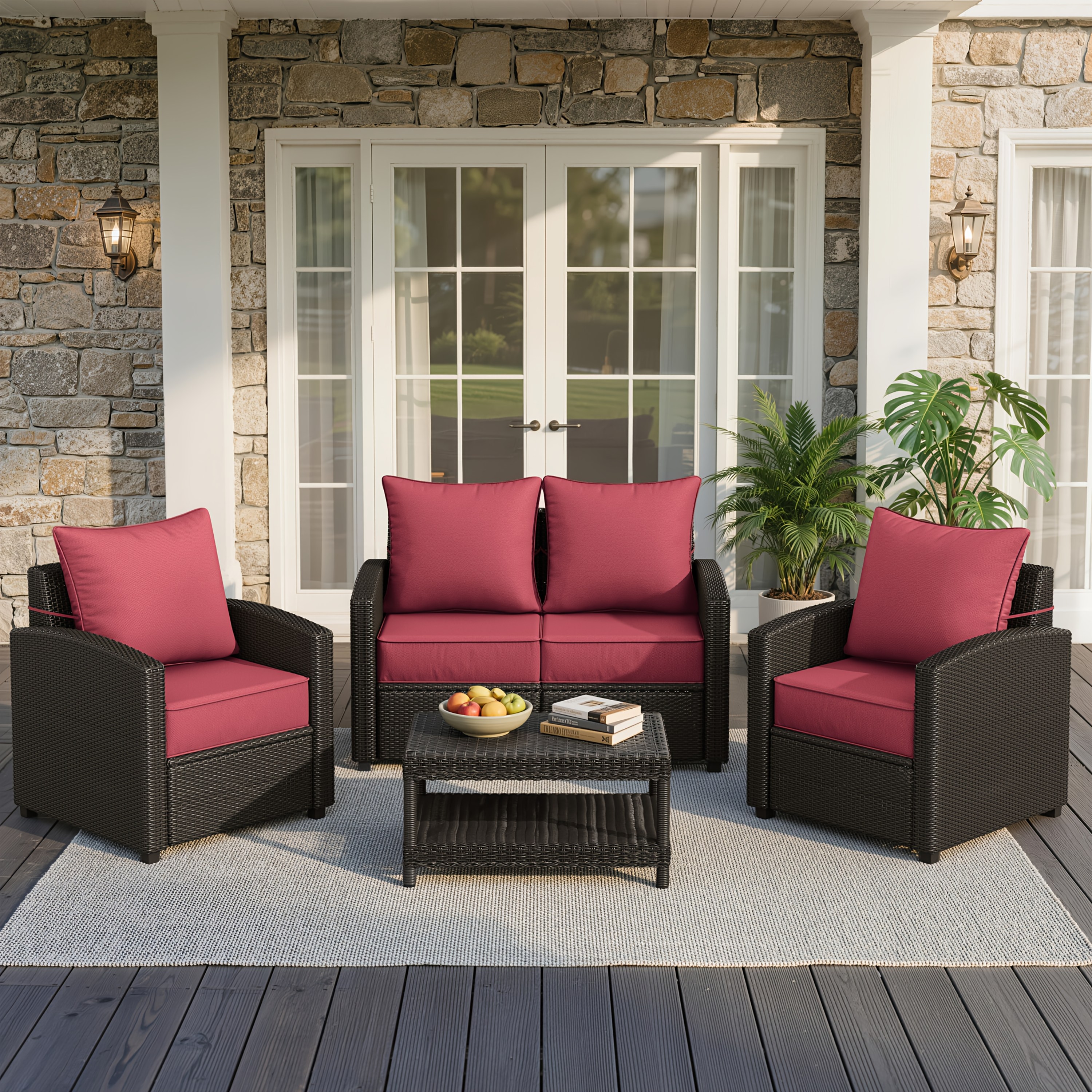 Outdoor Cushion Set of 1pc/2pcs/4pcs/6pcs - Thick 35D High-Density Foam Cushions Measuring 24*24*6.5 Inches, Featuring Quick Rebound, High Durability, And Easy Cleaning, Suitable for Outdoor Furniture Like Sofas And Patio Chairs