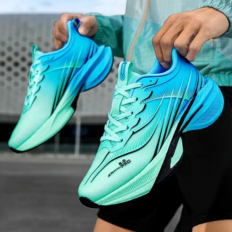zapatillas de correr de malla tejida para hombre, - con cordones, antideslizantes, , zapatillas deportivas casuales y para exteriores, zapatillas deportivas casuales | diseño | construcción con cordones, zapatillas de correr Detalles del producto 7