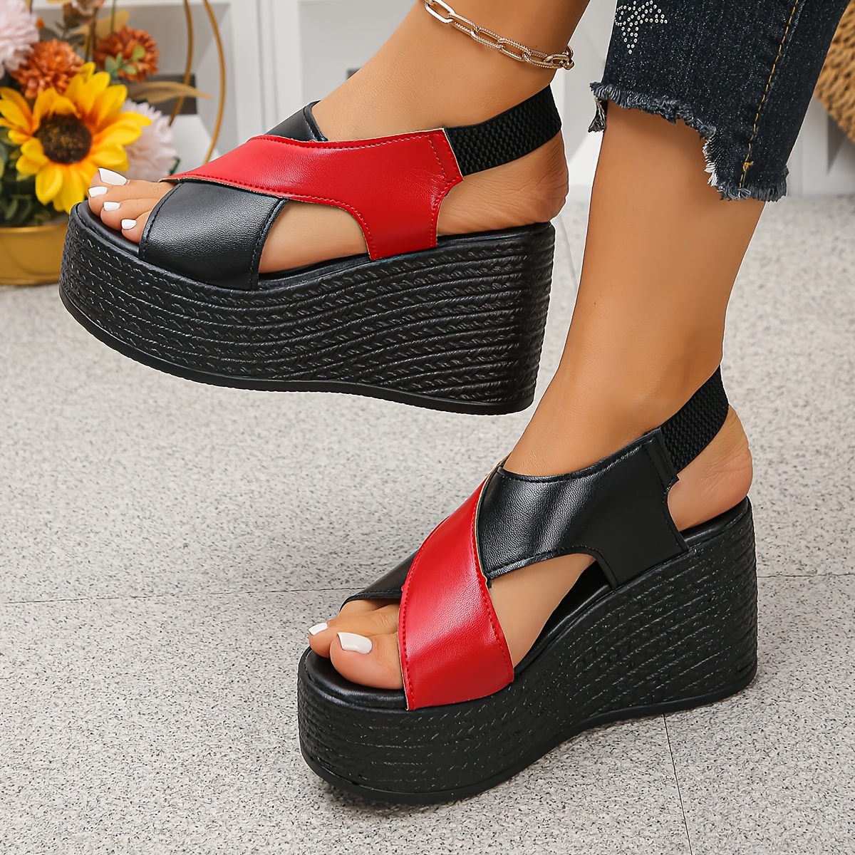 TEMU New Women's Thick Sole Wedge Sandals. High-quality . Multi-functional Fish Mouth Matte Women's Thick Sole Sandals. Women's Wedge Sandals. Women