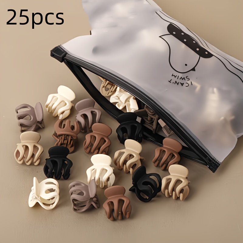 TEMU 25 piezas de mini pinzas de pelo mate, colores aleatorios, antideslizantes, pequeñas, de sujeción fuerte, horquillas diminutas para mujer, para