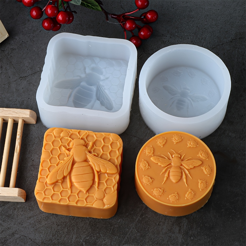 

1/2pcs Silicone Beeswax Soap Honeycomb Mold Silicone Diy Silicone Mold For 3d Candle Resin Making Square Tea Wax Bee Candle Mold