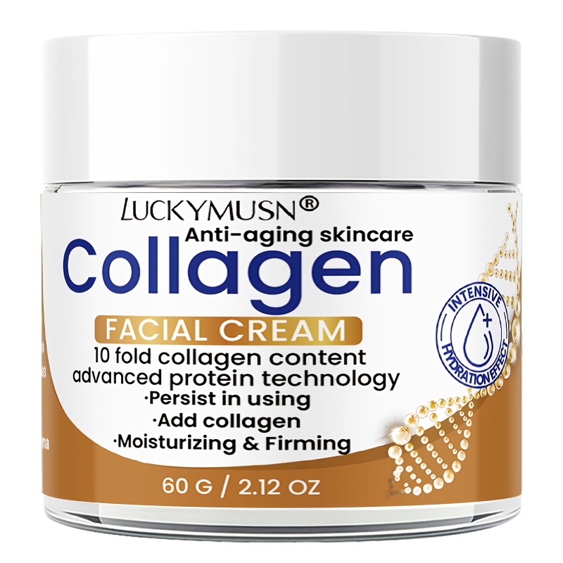 Image of 60g Collagen Cream With Hyaluronic Acid & Vitamin + - Lift, Hydration For Sagging Skin, Wrinkle, Suitable For Types ( Dry), , Cream Texture