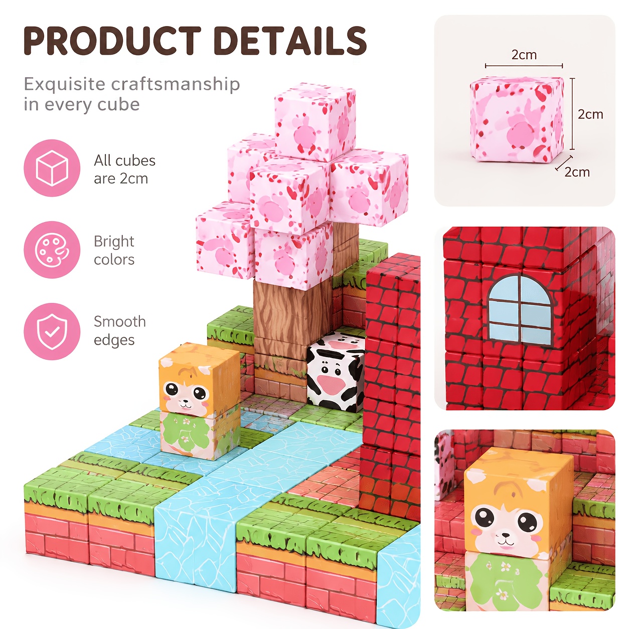 100pcs Magnetic Building Blocks for Ages 3-12, Safe STEM Construction Set