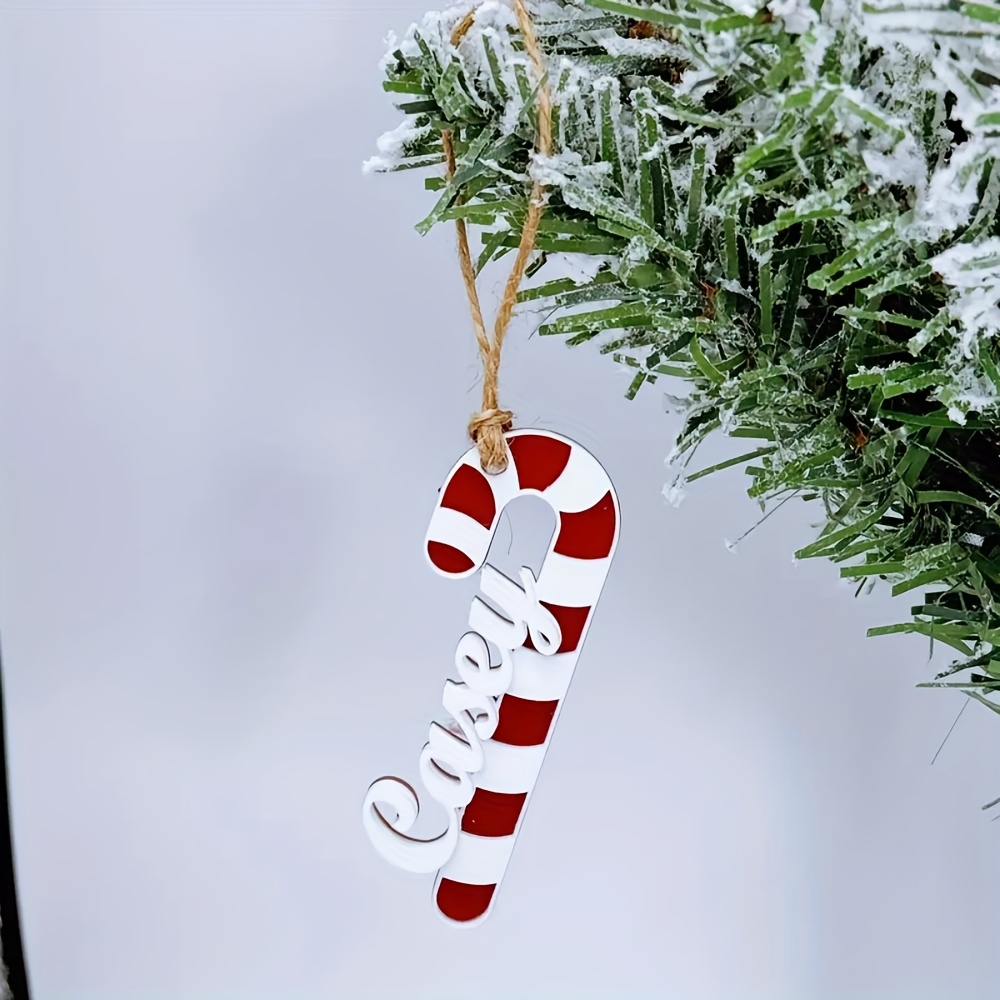 TEMU 2d Flat, Custom Acrylic Christmas Decoration, Custom Candy Shape Hanging Tag, Personalized Christmas Tree Decoration Tag, Name Wallpaper Gift
