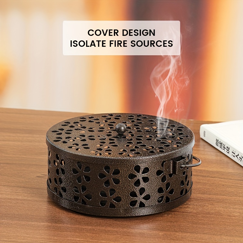

Large Metal Mosquito Coil Holder - Fireproof, Indoor/outdoor Aromatherapy Burner With Incense Tray Stand