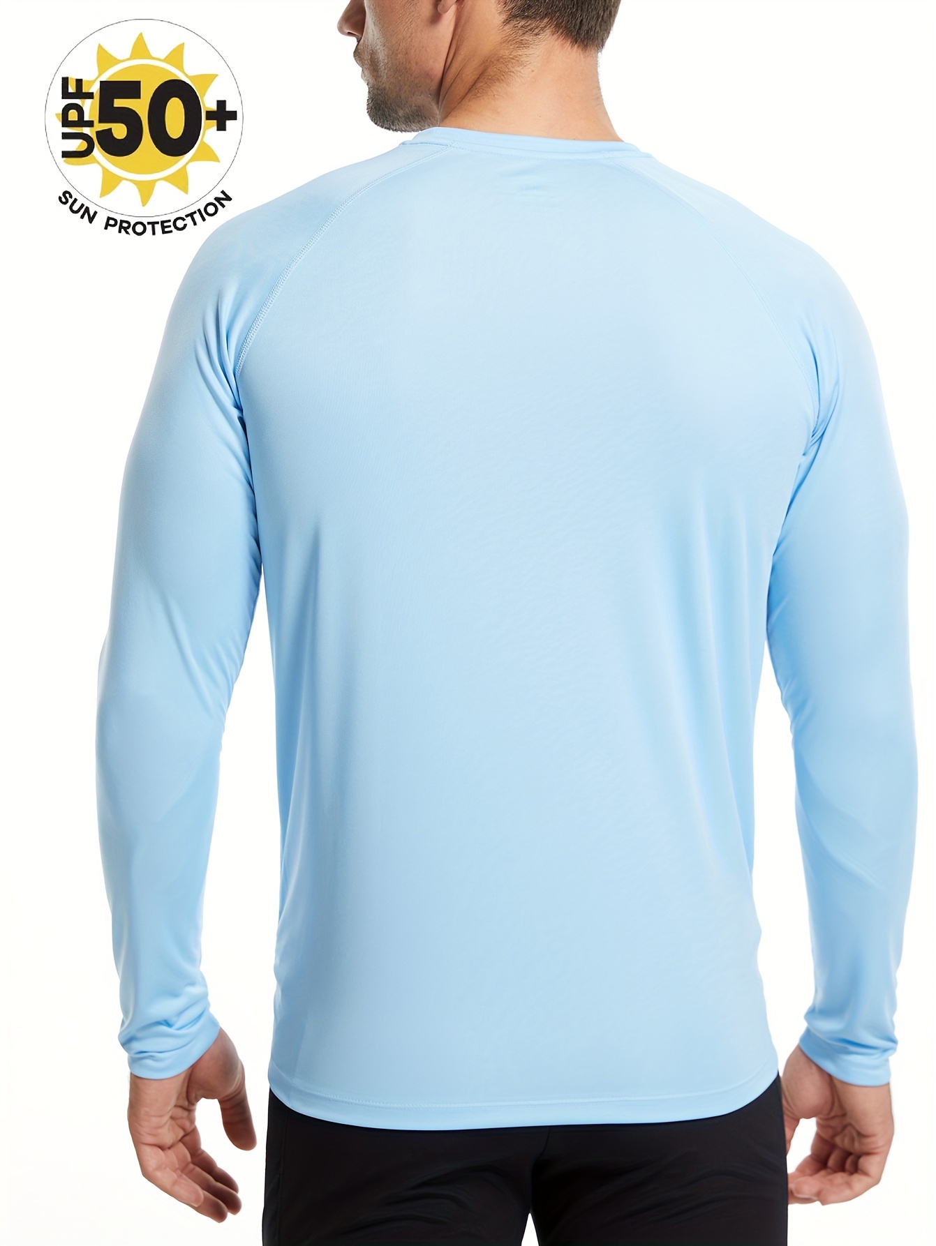 Men's Upf 50+ Sun Protection T shirts Long Sleeve Comfy - Temu New Zealand