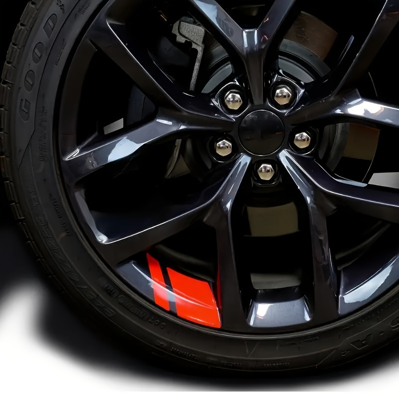 TEMU 4pcs Autocollants Réfléchissants Haute Visibilité pour Jantes de Roues de Camping-Car - Adhésif Activé par la Pression Facile à Appliquer -
