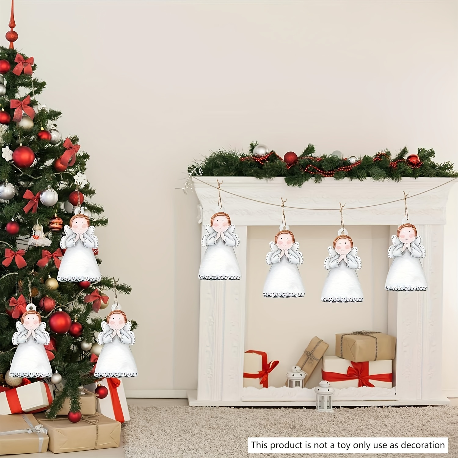 12 Pcs White Xmas Tree Decorations Ornaments Christmas Party