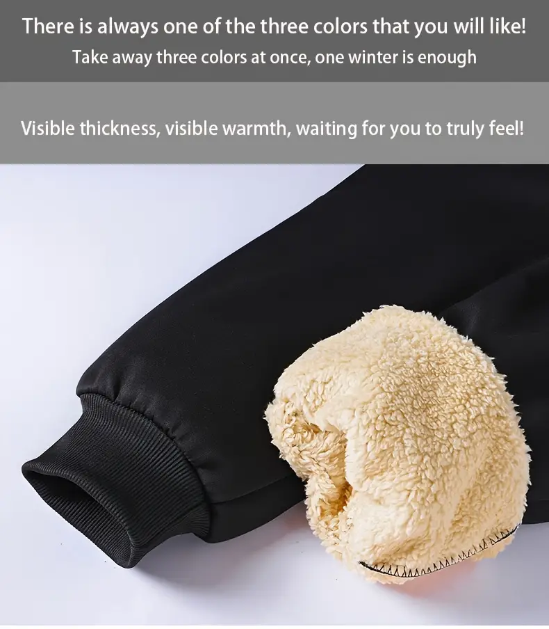 3 pack mens casual plush sweatpants with adjustable drawstring waist zippered pockets comfortable cold resistant thickened mens pants warm sweatpants sports leggings warm casual sports pants for running hiking yoga fishing outdoor autumn winter warm suitable for gift plush pants mens pants print letter zipper pockets men fleece pants men fleece track pants with cuff men pants work pants Product details 4