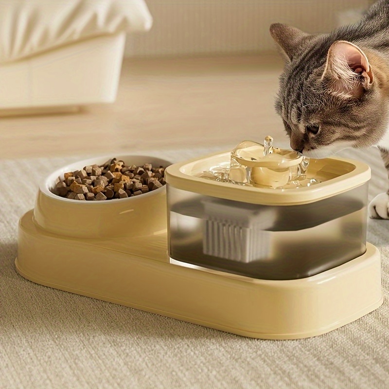 

Cat Dispenser And Feeding Bowl , Usb Dry And Wet Separation Dispenser Cat Feeding Bowl Cat And Dog Feeding Reduction High Quality Safe To