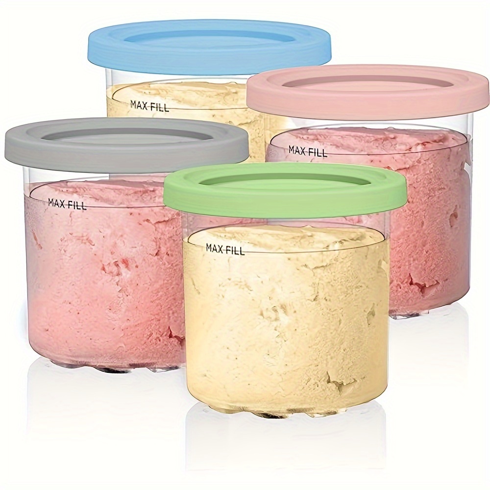 

16oz Cup Replacement With Lid, Bpa-free, Dishwasher Safe, Airtight Seal, Non-slip, Compatible With Nc300 Nc299amz Nc290 Series Ice Cream Maker - Food Storage Container Set