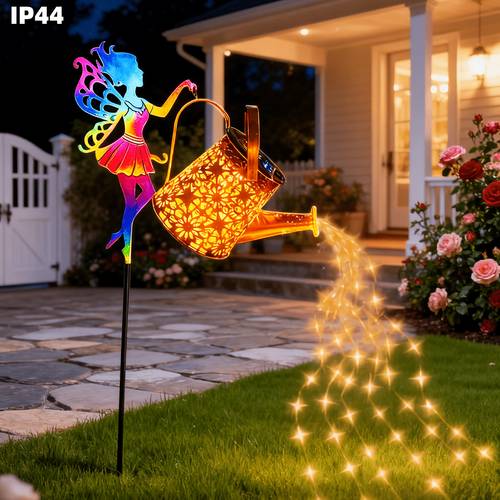 solar outdoor decorative lights colorful fairy ground insert lights solar metal watering can hanging lamp camping decorative lights easter spring gift for courtyard pool outdoor patio lawn for grandma wife daughter ip44