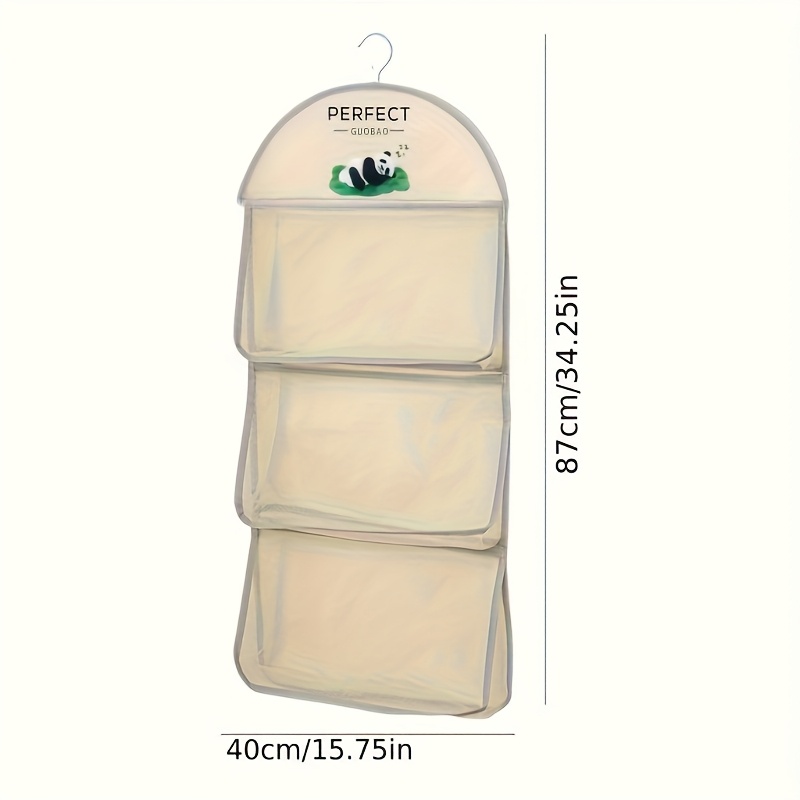 3-tier Hanging Mesh Storage Organizer With Transparent Pockets - Wall-mounted Fabric Shelf Suitable For Underwear, Bras, Socks | Space- Organizer For Dorm Wardrobe, Mesh For Access