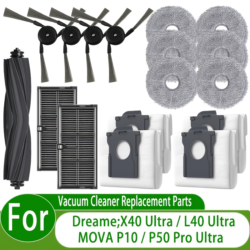 TEMU Set di accessori di ricambio per X40 Ultra/X40 Pro/L40 Ultra Robot Aspirapolvere P10 P50 Pro Ultra, spazzola principale, panni per , filtri,