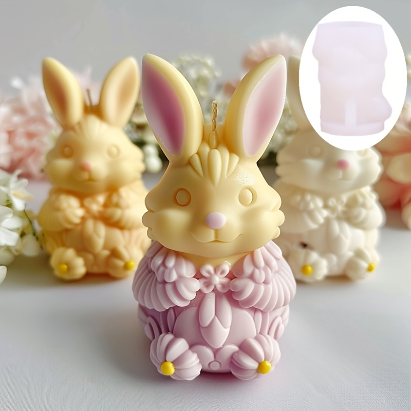 

Abstract Candle Silicone Mold Vertical Ears Epoxy Resin Silicone Mold Striped Flower Embossed Rabbit Concrete Cement Plaster Mold Easter Rabbit Mold Craft