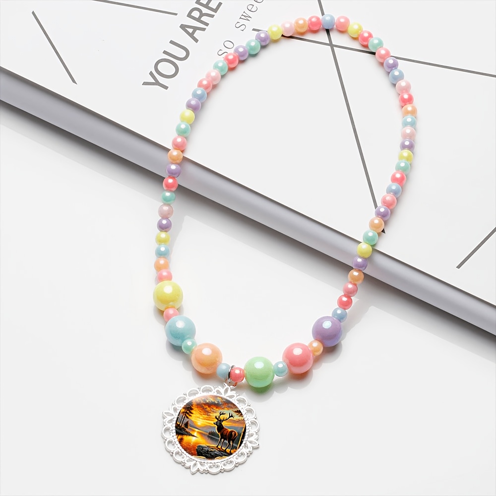 2pc Random Color Cute Women's Jewellery Set, Necklace & Bracelet