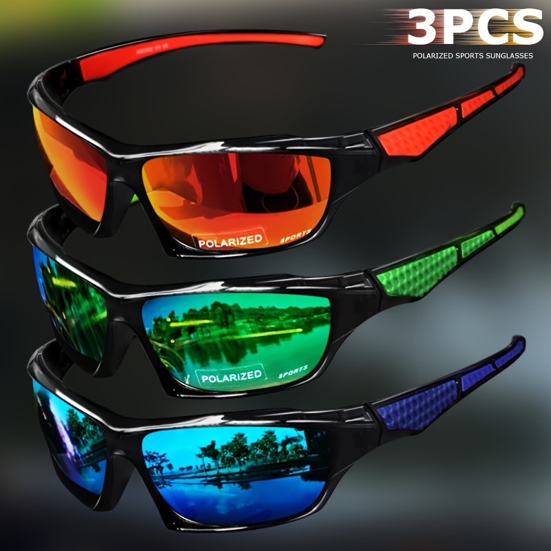 

1/3pcs Polarized Sports Glasses With Color Changing Lens For Outdoor Activities Such As Fishing, Biking, Hiking, Running, And Driving. Windproof Unisex Anti-glare Glasses.