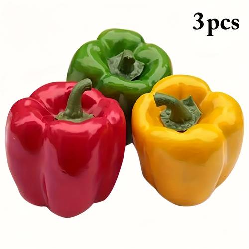 simulated vegetable pepper props 3pcs each color artificial foam peppers lifelike color pepper