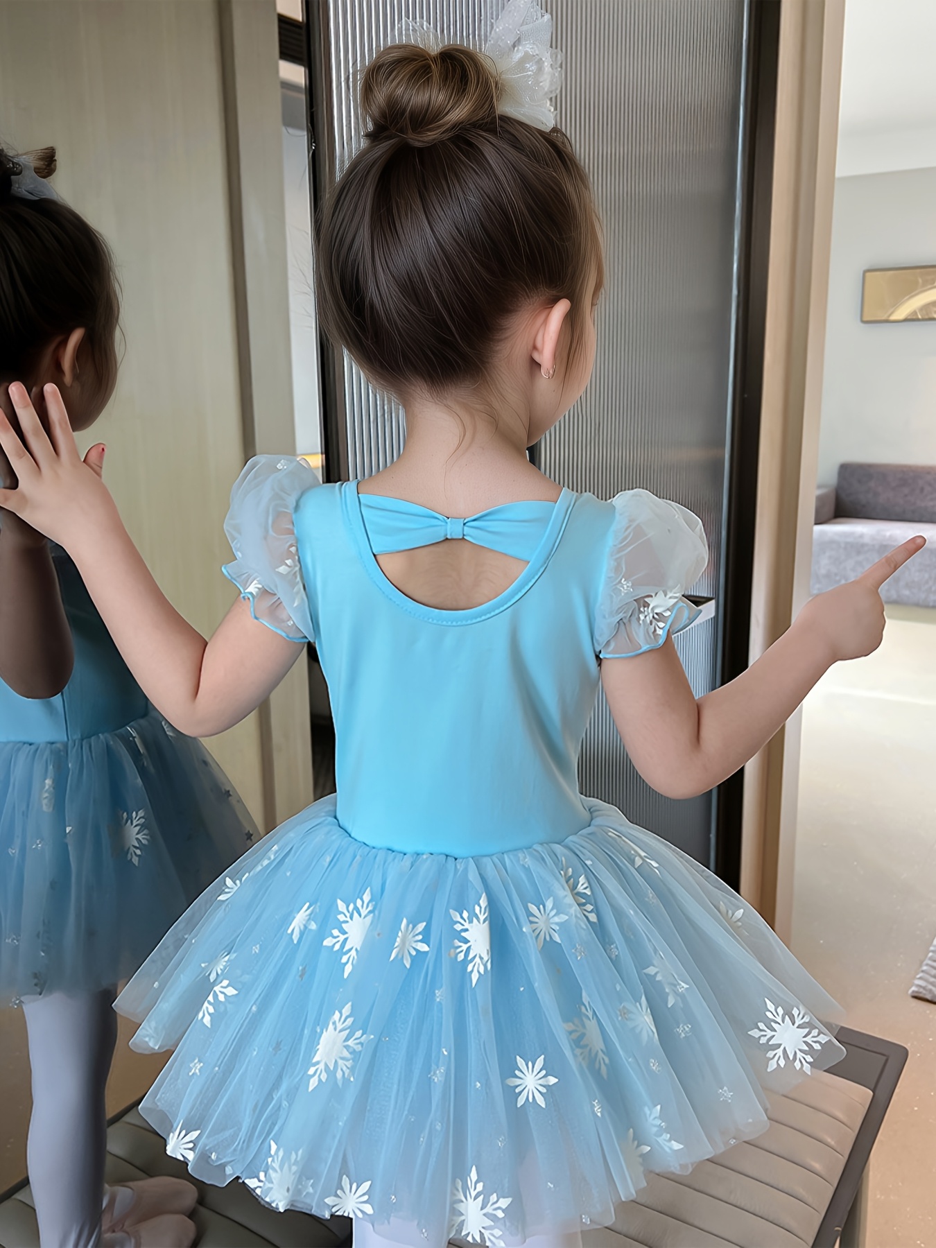 light blue tulle ballet dress a round neck featuring short - Temu South  Africa