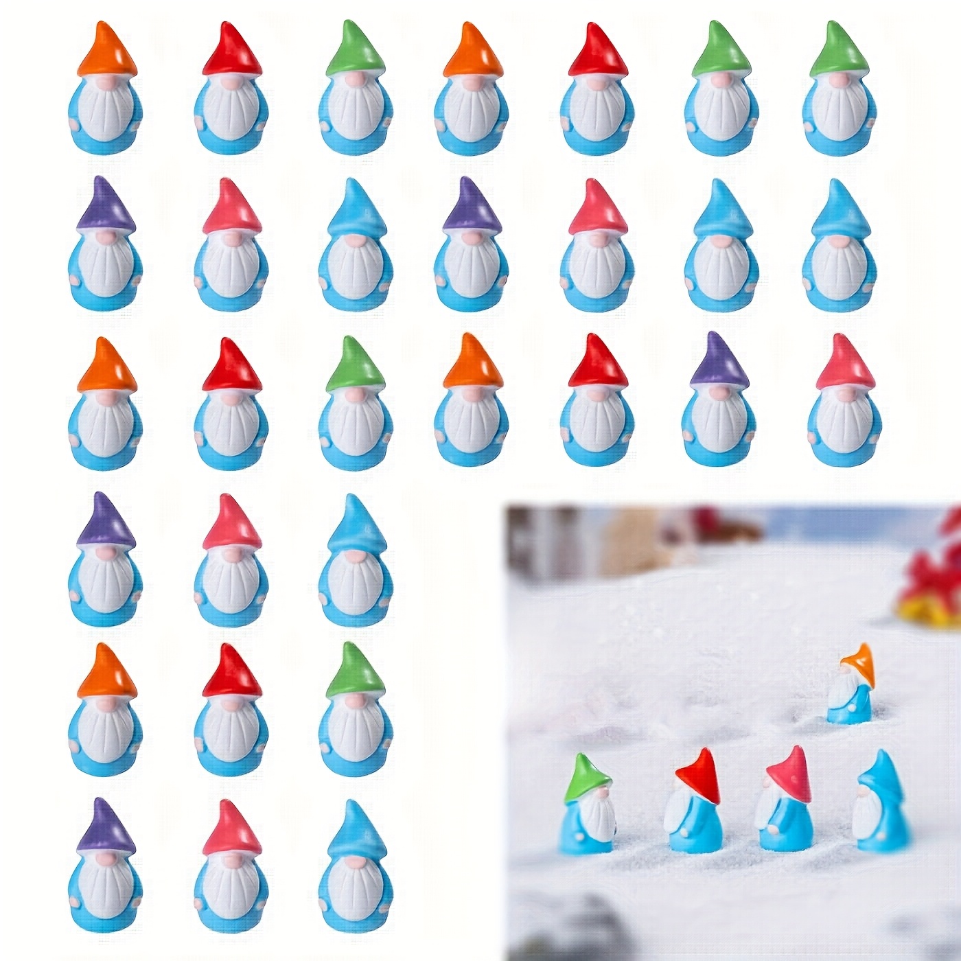 

20pcs Miniature Figurines, Resin , Indoor & Outdoor Decor, Ideal For Christmas, Halloween, Easter, Hanukkah, Thanksgiving, With No Electricity Needed For Garden, Shelf, Plant Pot Decoration