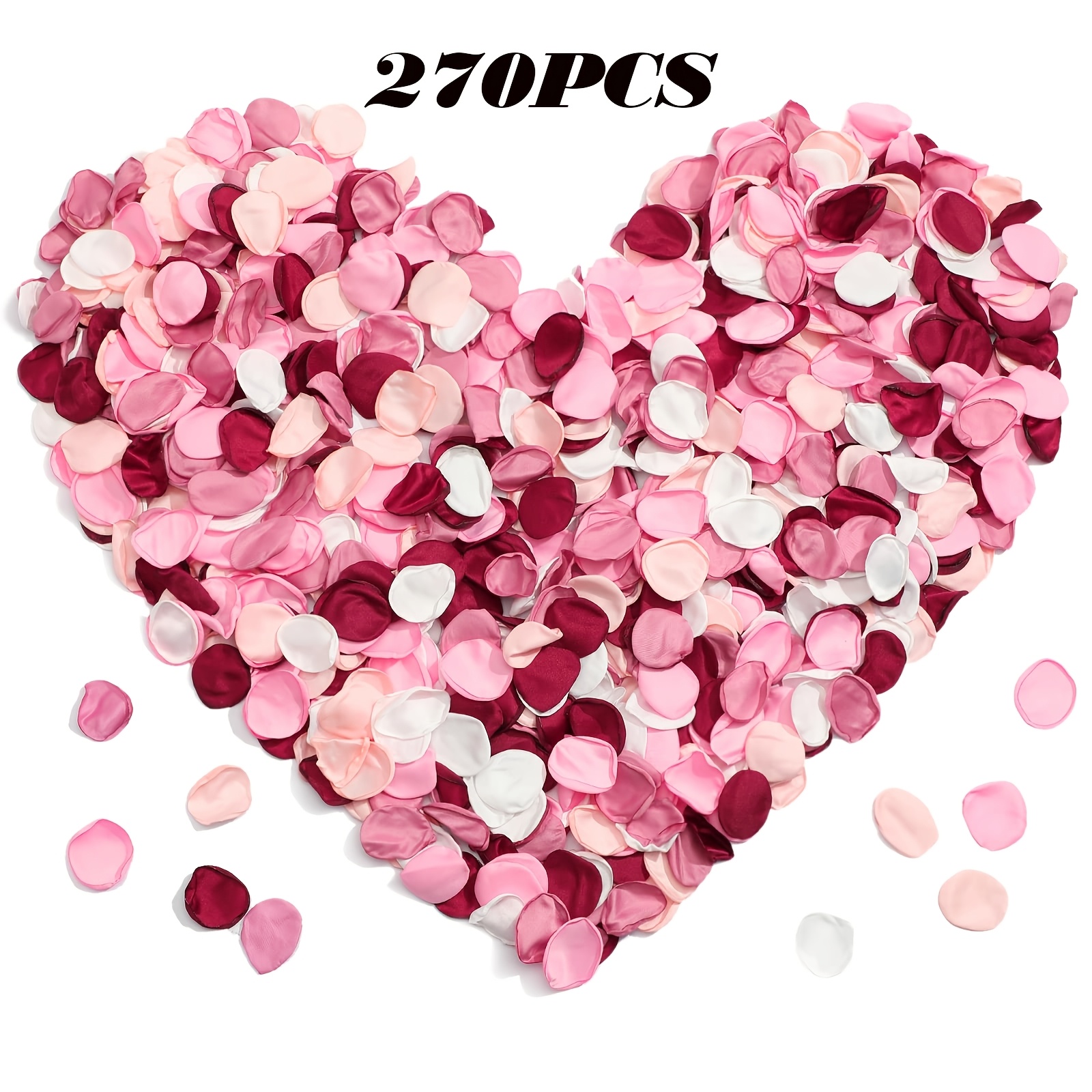 E-shop 90/180/270 Stück künstliche Blumen Seidenrosenblätter Weinroter Blumenblätter für Valentinstag Hochzeit Blumenkorb Romantischer Dinner