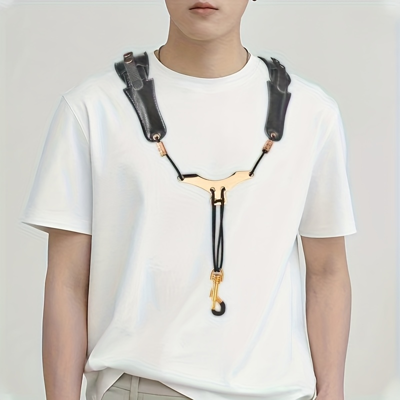 TEMU Saxophone Shoulder Strap, Clarinet Shoulder Strap, Faux Leather, Adjustable