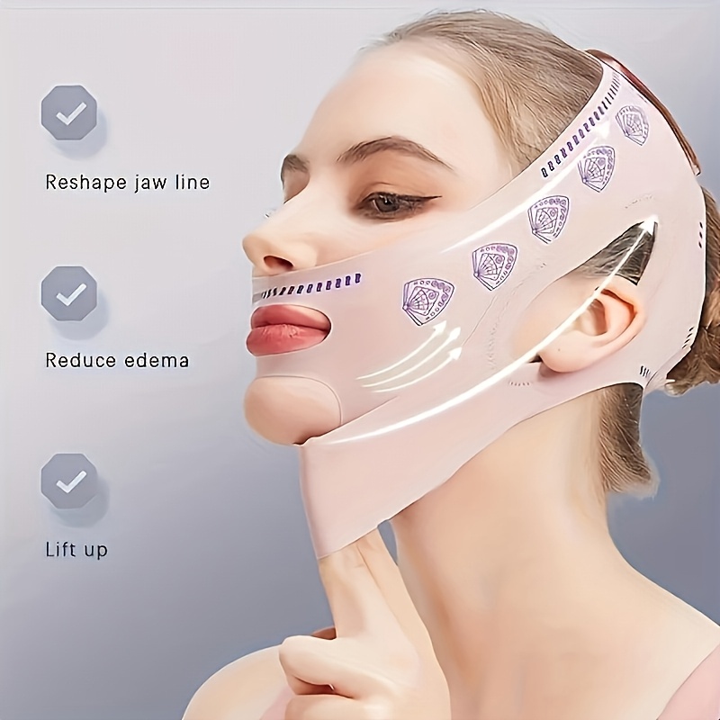 

1pc Lifting Face Mask - Breathable, Chin Firming Bandage With Jaw Line & Edema Features, Fragrance- Mask For Facial And Tightening