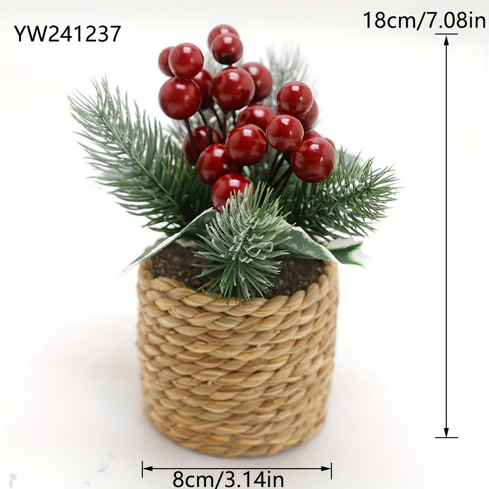 TEMU Mini Planta Navideña en con y Blancas - para el Hogar, y la Decoración Festiva, Ideal para Navidad, para Acción de Gracias