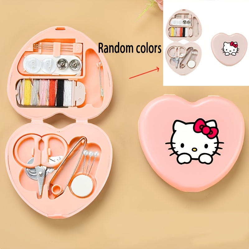 Needlework Tool Set, Mini Heart-shaped Box Storage, Handcraft Sewing Box