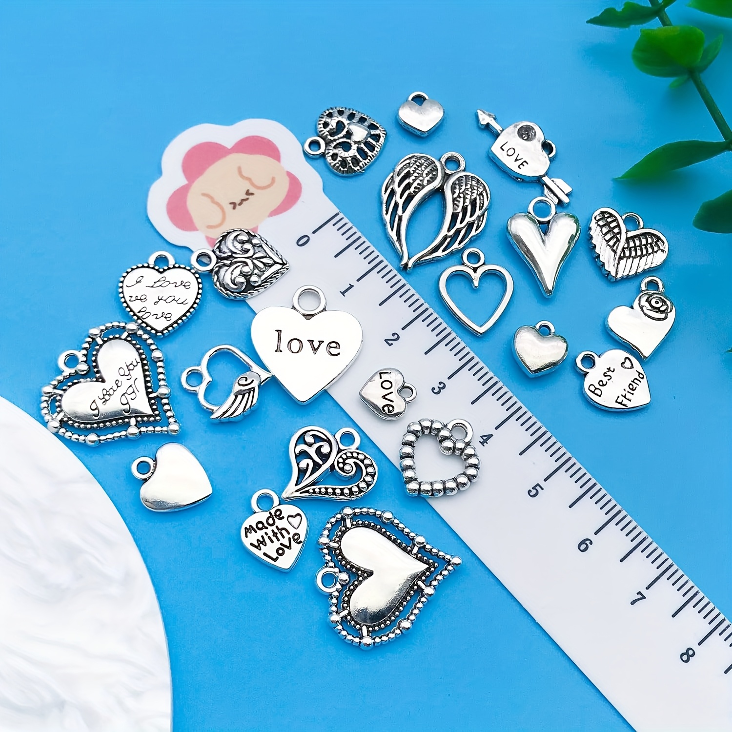 50/100pcs Mixed Love Alloy Pendant Set for DIY