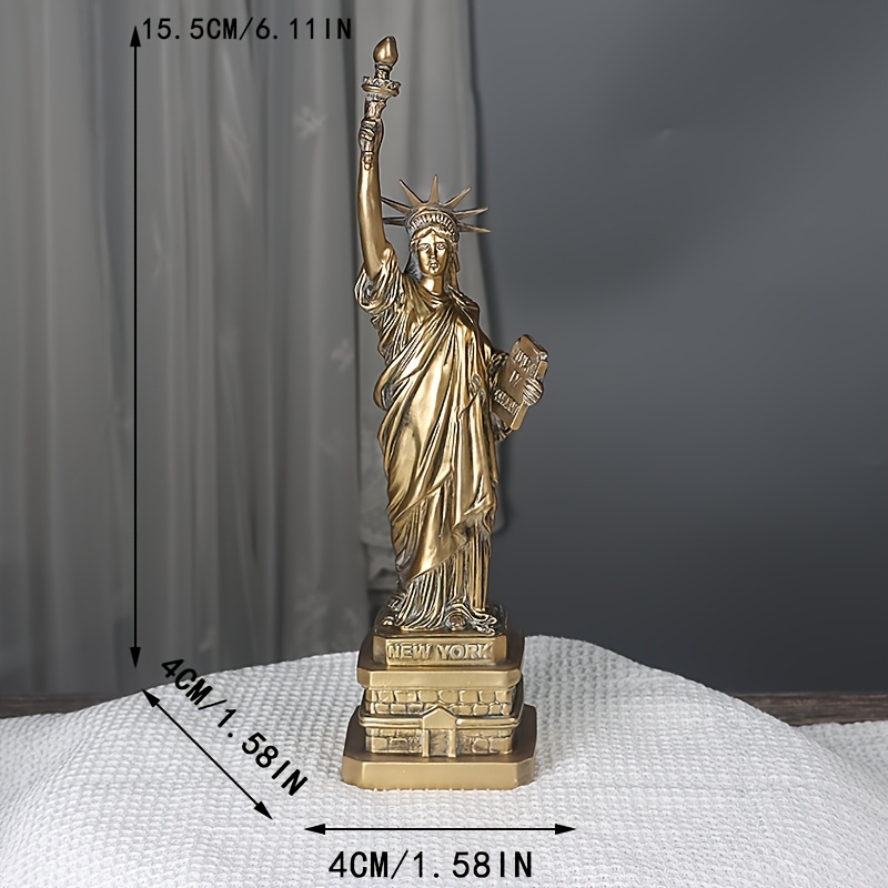 Image of 1pc American Statue Of Collectible - Golden Resin Craft Sculpture, Suitable For Indoor Outdoor Decor, Versatile For Room Types, Ideal Teacher Holiday Gift